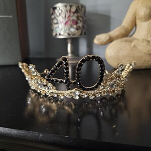 Elegant Gold and Black Tiara